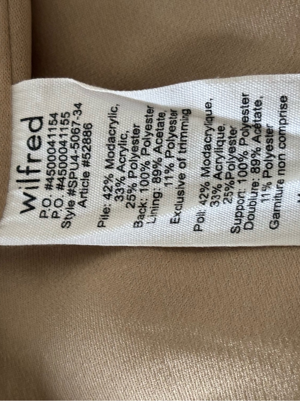 Wilfred Free Teddy Sherpa Jacket Cream Oversized Minimalist Size Small Luxe - Picture 7 of 12